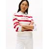 Sweatshirt TOMMY HILFIGER "SCRIPT REG PIQUE SWTSHRT", Damen, Gr. XL (42), breton stp iovry, med rot, Sweatware, Obermaterial: 85% Baumwolle, 15% Polyamid, gestreift, casual, regular fit normal, Rundhals, Langarm, Sweatshirts, mit Tommy Hilfiger...