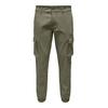 Cargohose ONLY & SONS "ONSCAM STAGE CARGO CUFF LIFE 6687 NOOS", Herren, Gr. 28, Länge 32, grün (deep lichen grün), Web, Obermaterial: 98% Baumwolle, 2% Elasthan, unifarben, modisch, slim fit, Hosen