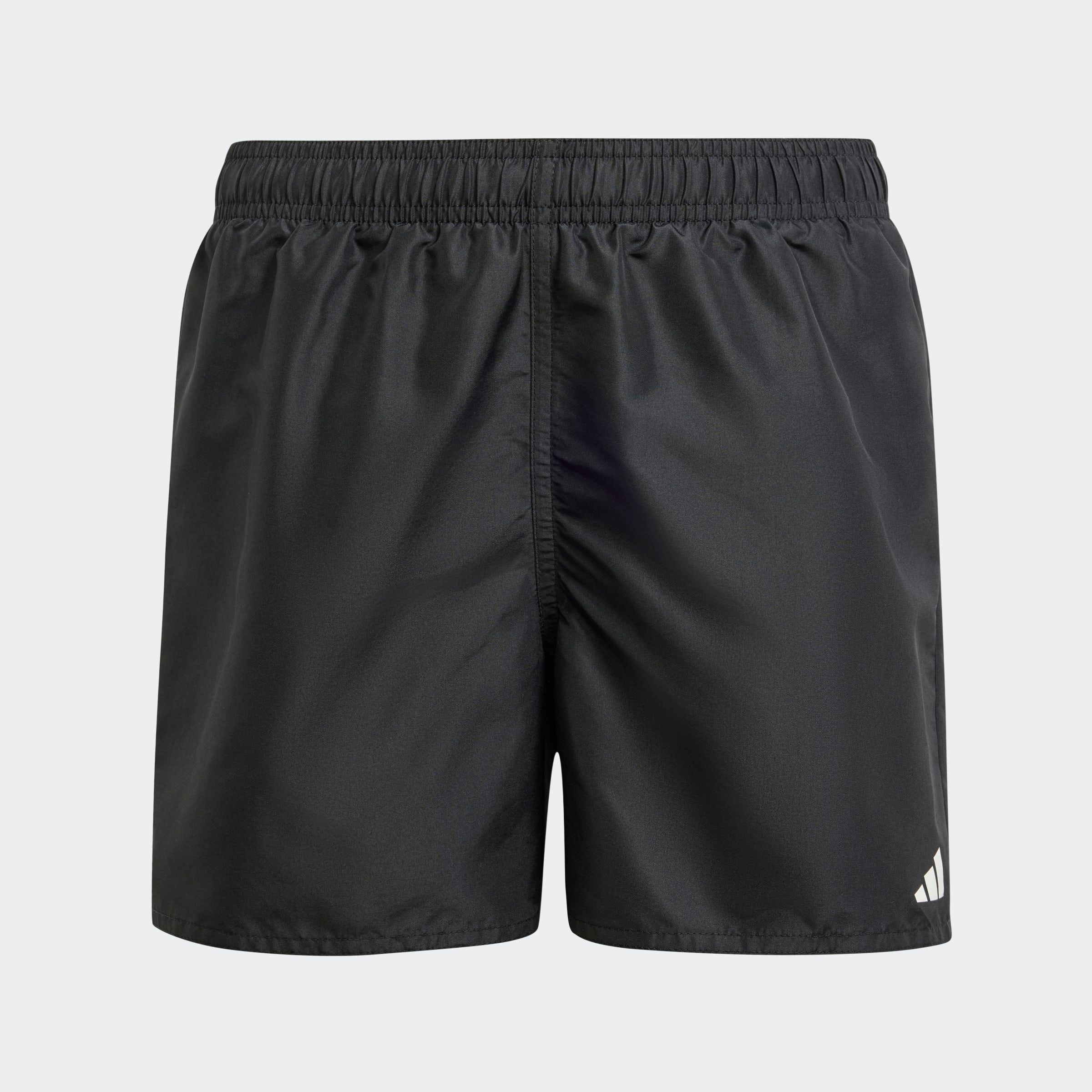 Badeshorts ADIDAS PERFORMANCE "SOLID SHORTS BY", Kinder, Gr. 116, N-Gr, schwarz-weiß (schwarz, weiß), Web, Obermaterial: 100% Polyester, sportlich, Badehosen Image