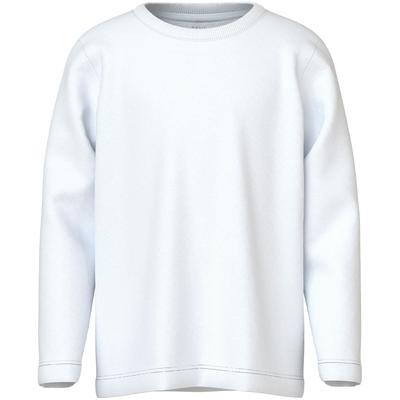 T-Shirt NAME IT "NKMVOBBO LS NREG TOP NOOS", Jungen, Gr. 134 (140), weiß (hellweiß), Jersey, Obermaterial: 100% Baumwolle, unifarben, casual, normal, Rundhals, Langarm, Shirts Image