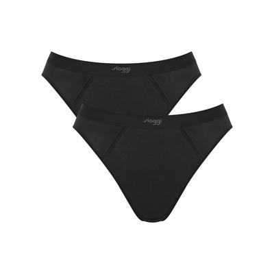 Slip SLOGGI "EVER Ease Tai 2P", Damen, Gr. XXL, schwarz, Single Jersey, Obermaterial: 95% Polyamid, 5% Elasthan, unifarben, Unterhosen, Temperaturausgleichend Image