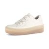 Plateausneaker GABOR, Damen, Gr. 42, weiß (sanftes weiß), Nappaleder, unifarben, sportlich, Schuhe, Freizeitschuh, Halbschuh, Schnürer mit Best Fitting-Ausstattung