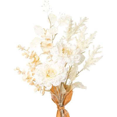 Kunstblumenstrauß CREATIV GREEN "Zinnien-Mix-Bund", beige (creme), B:20cm H:58cm T:12cm, Polyester, Kunstpflanzen Image