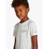 T-Shirt TOMMY HILFIGER "FLAG FUN TEE SS", Jungen, Gr. 4 (104), weiß, Single Jersey, Obermaterial: 100% Baumwolle, bedruckt, regular fit, Rundhals, Kurzarm abgesteppt, Shirts, mit Grafik-Logo