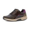 Keilsneaker GABOR ROLLINGSOFT, Damen, Gr. 39, dunkelbraun, schwarz kombiniert, Kalbsleder, Ziegenveloursleder, kontrastfarbene Details, sportlich, Schuhe, Schnürer, Halbschuh, Freizeitschuh mit zusätzlichem Reißverschluss
