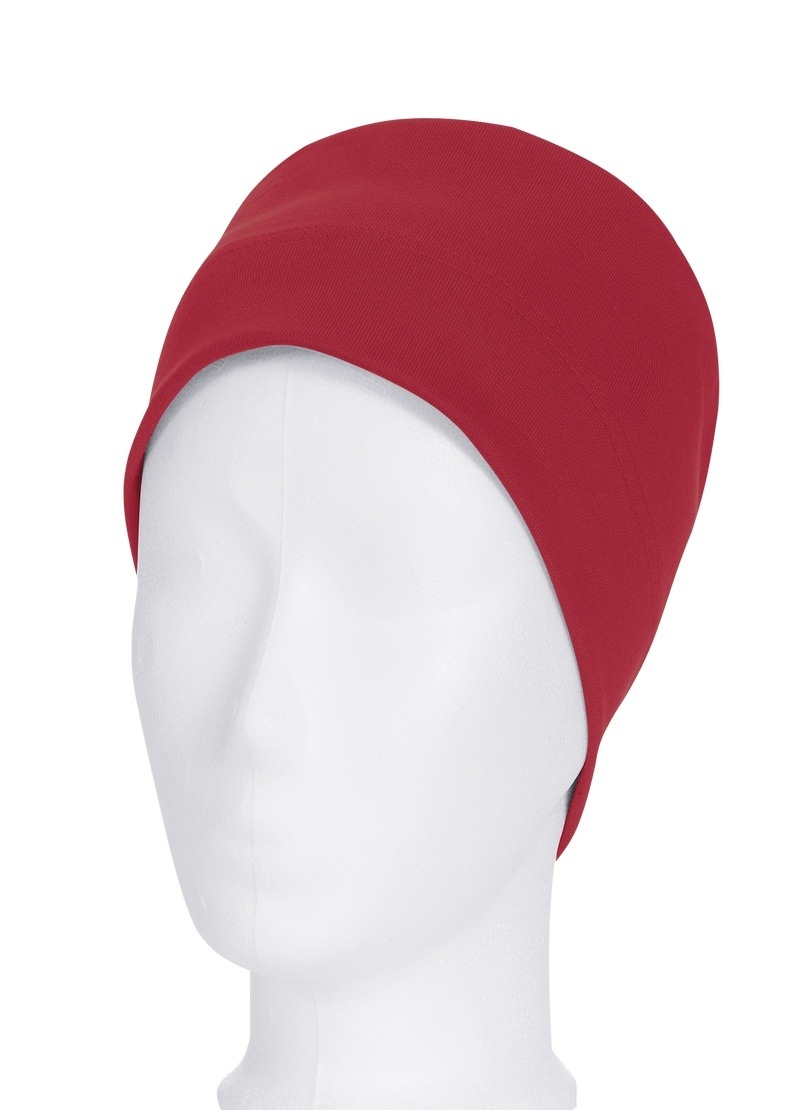 Strickmütze TRIGEMA "TRIGEMA Soft-Cap aus Viskose", Kinder, Gr. 900, rot (rubin), Kunstfaser, Mützen Image