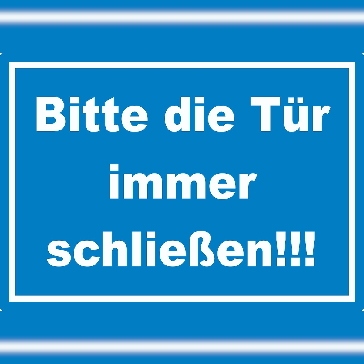 HB-Druck Aufkleber Bitte die Tür immer schließen weiss-blau A3 (297x420mm) Image