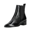 Stiefelette PAUL GREEN "Paul Green Stiefelette Leder/Textil", Damen, Gr. 37,5, schwarz (schwarz lack), Leder, Textil, casual, Schuhe