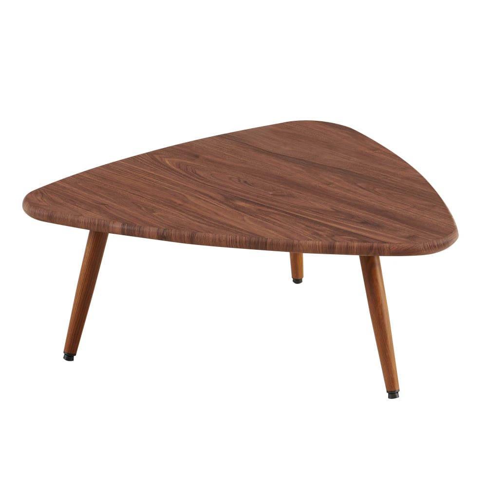 Table basse triangulaire en MDF bois foncé