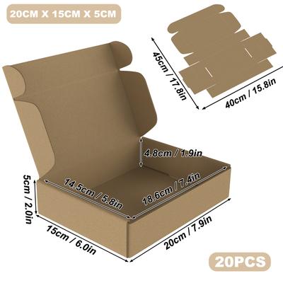 TEMU High-quality Corrugated Cardboard Packaging Boxes – Easy Assembly, Space-saving, Paper Material, In 15x10x4/20x15x5/32x22x5cm For Office And Daily Use, Boxes For Packaging Image