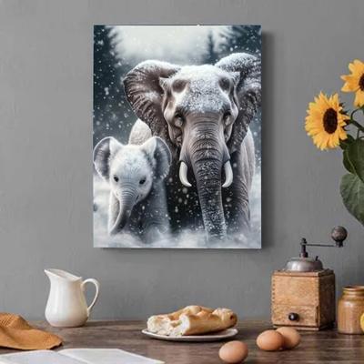 TEMU 30x40cm 5d Round Diamond Painting Kit, Contemporary Style Canvas Wall Art, Vertical Oblong Mosaic Decor Craft, Beginner Friendly, With For Home, Office, Ideal For Christmas & New Year Gift Image