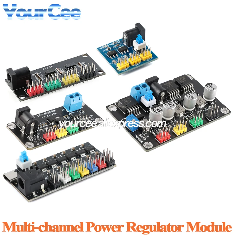 AMS1117 LM7805 Mehrkanal-Spannungsregler-Konverterplatine, Leistungsmodul Typ-C AMS1117-1.2V/1.5V/1.8V/2.5V/3.3V/5.0V Image