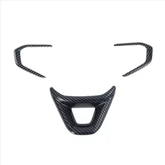 For Chevrolet Seeker Trax 2023 2024 Car Steering Wheel Cover Trim Decorative Interior Accessories , ABS Carbon Fiber