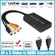 Convertitore S-Video e AV a HDMI Adattatore compatibile da RCA a HDMI Supporto 1080P/ 720P Compatibile con PC portatile Lettore DVD Xbox PS3