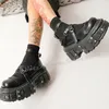 Gothic Mary Jane Pumpen Dicken Boden Runde Kappe Rock Punk Mode Elegante Sexy Concise Neuheit Leder Einfarbig Frauen Schuhe Neue