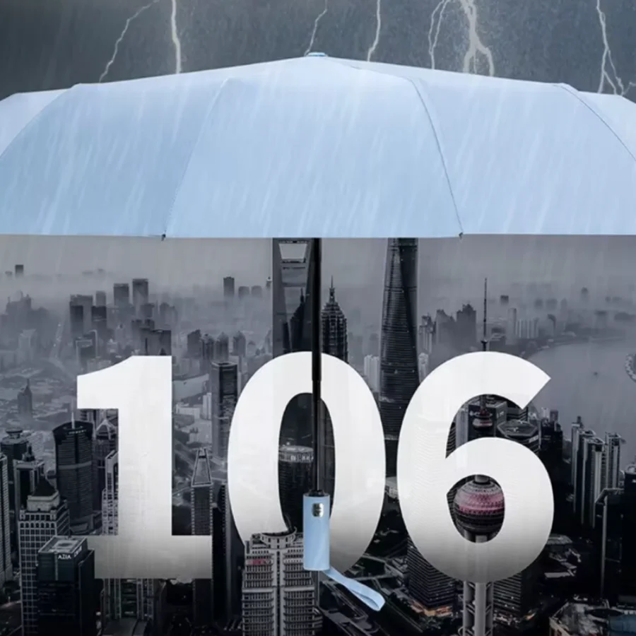 2-3 Herren-Regenschirm zur Windbeständigkeit, regenfest, große Größe, 24 K, 106 cm Durchmesser, sonniger Regenschirm, zusammenklappbarer vollautomatischer Regenschirm Image