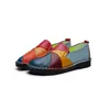 Echtes Leder Schuhe Frauen Mittleren Alters Mütter Retro Plattform Flache Schuh Gemischte Farbe 2021 Slip auf Loafers Weibliche Plus Größe 35-42