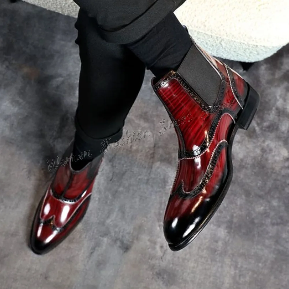 Gemischte Farbe Herren stiefel klobige Absätze hand gefertigte Abends chuhe für Herren Freizeit schuhe Schuhe für Herren 2024 Größe 47 zapatillas mujere Image