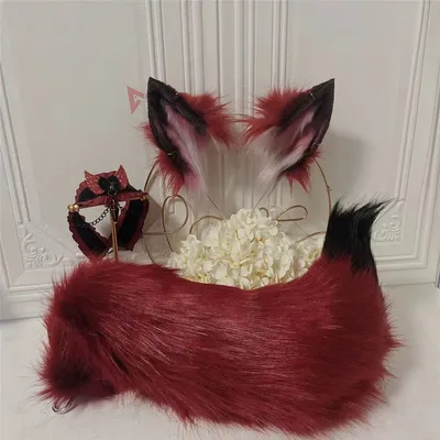 Mmgg neue Blut Wolf Wölfe Ohren Haar bügel Kopf bedeckung Schwanz Halskette Ohrringe Tier Cosplay Kostüm Zubehör nach Maß Image