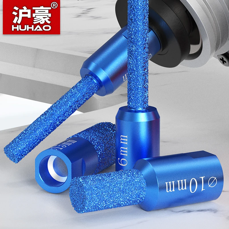 HUHAO M10 Vakuumgelötete Diamantstein-Kernbohrer, Schlitzen, Trimmen, Werkzeuge, Schleifer, Clearing, Granit, Marmor, gerader Fräser Image