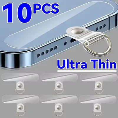 20/1Pcs Anti-lost Lanyard Card Gasket Flexible Phone Lanyard Cards Universal Tether Tabs Hanging Strap Patches Cord Clip