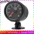 Contagiri 8K Contagiri per auto 12V 52mm con indicatore LED bianco 8000 giri/min per motore a benzina da 1-8 cilindri + supporto per manometro