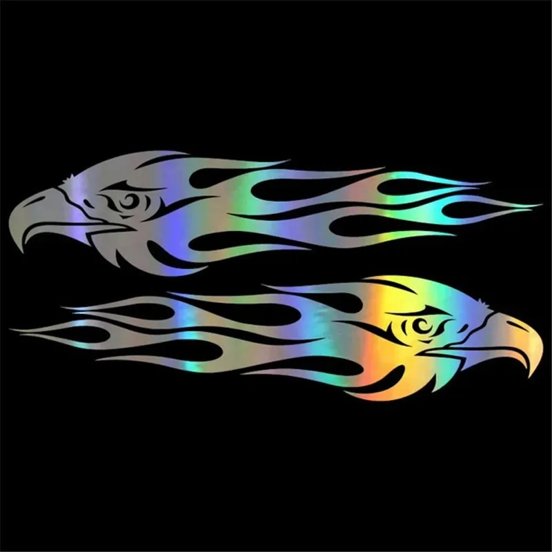 Adler Flamme Aufkleber Cooles Styling Reflektierende Motorrad Fahrrad Auto Aufkleber Dekoration DIY Warnung Sicherheit Reflektor Streifen Image