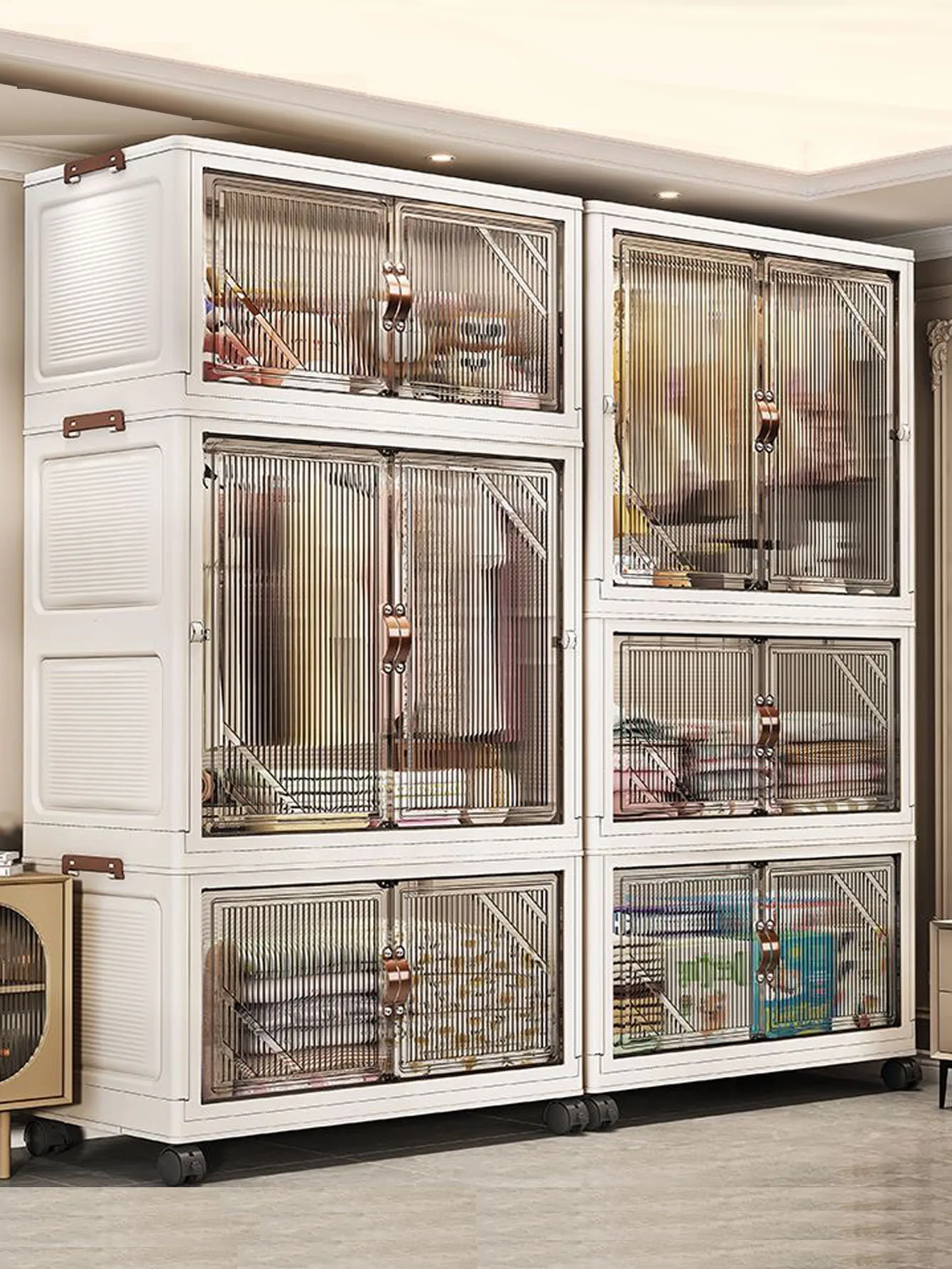 Einfacher Kleiderschrank, montagefrei, Aufbewahrungsschrank für Haushaltskleidung, Kinder-Kunststoff-Kleiderschrank, Schlafzimmer, Miethaus, klappbarer Aufbewahrungsschrank, zusammenklappbarer