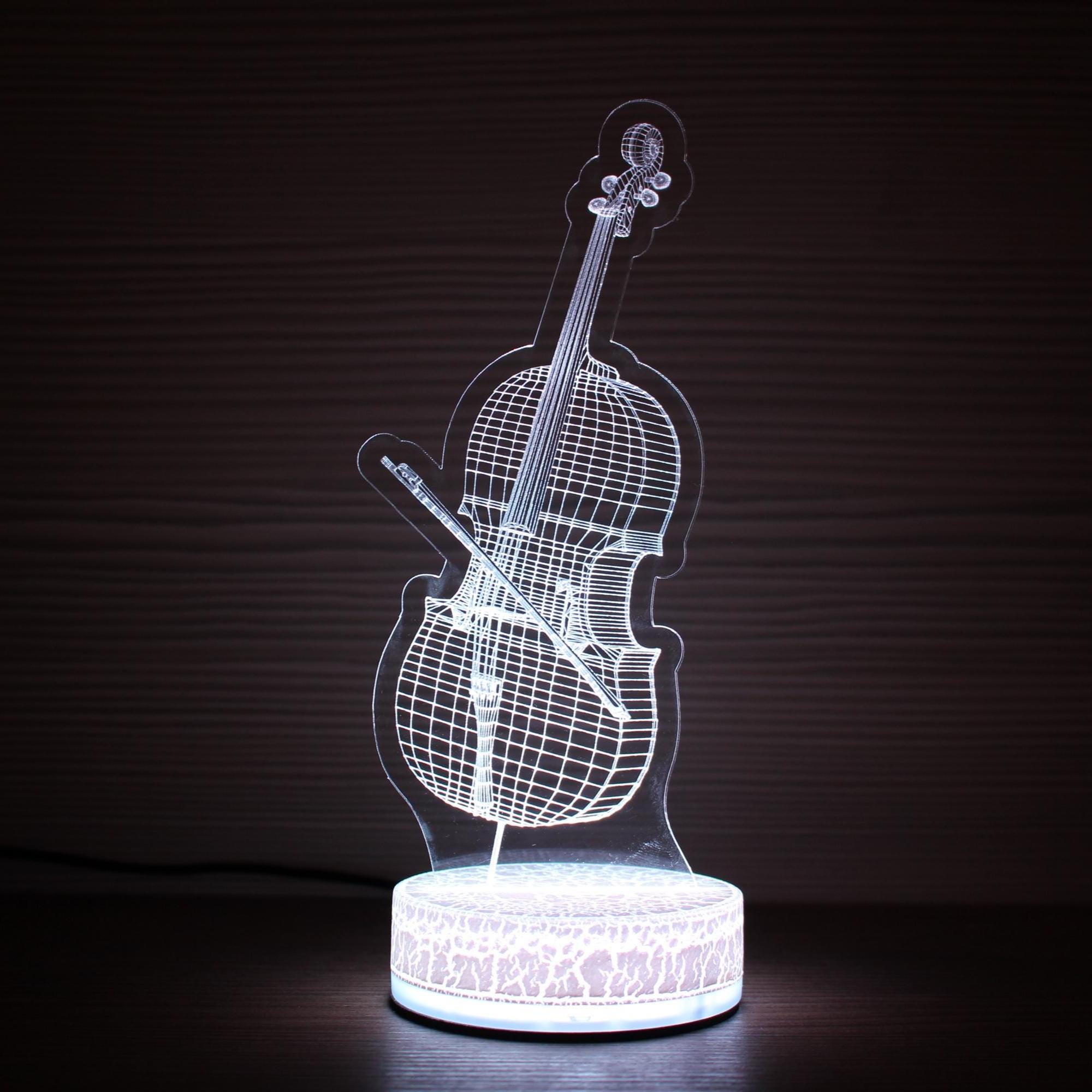 Lampada a forma di violoncello, regalo per violoncellista, regalo per violoncello, lampada da parete 3D, luce notturna 3D, lampada a LED per bambini,