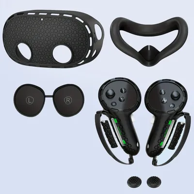 VR 6 in 1 Silicone Protective Case Set for Meta Oculus Quest 3S , face Cover, Controller Grip,shell Cover, Lens Cover, rocker ca
