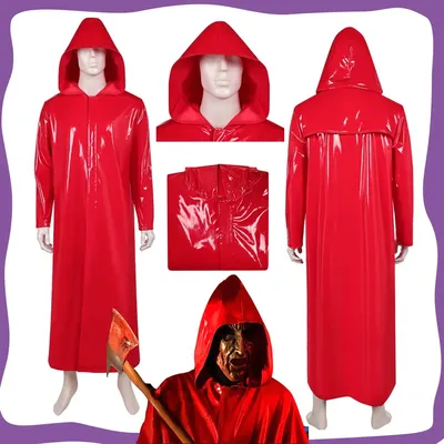 Fear Street: The Prom Queen Killer Simone Perri Cosplay Kostüm Roter Kapuzenmantel für Erwachsene Männer Umhang Overall Halloween Verkleidung Image
