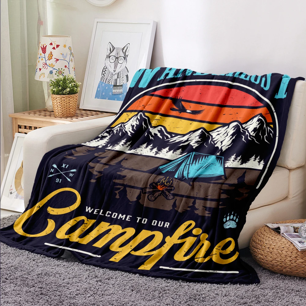 VIKAMA American Retro Landscape Facecloth Decke Sommer Klimaanlage Decke Büro Nickerchen Decke Schal Decke Image