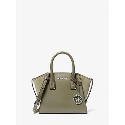 Michael Kors Avril Extra-Small Leather Satchel Green One Size