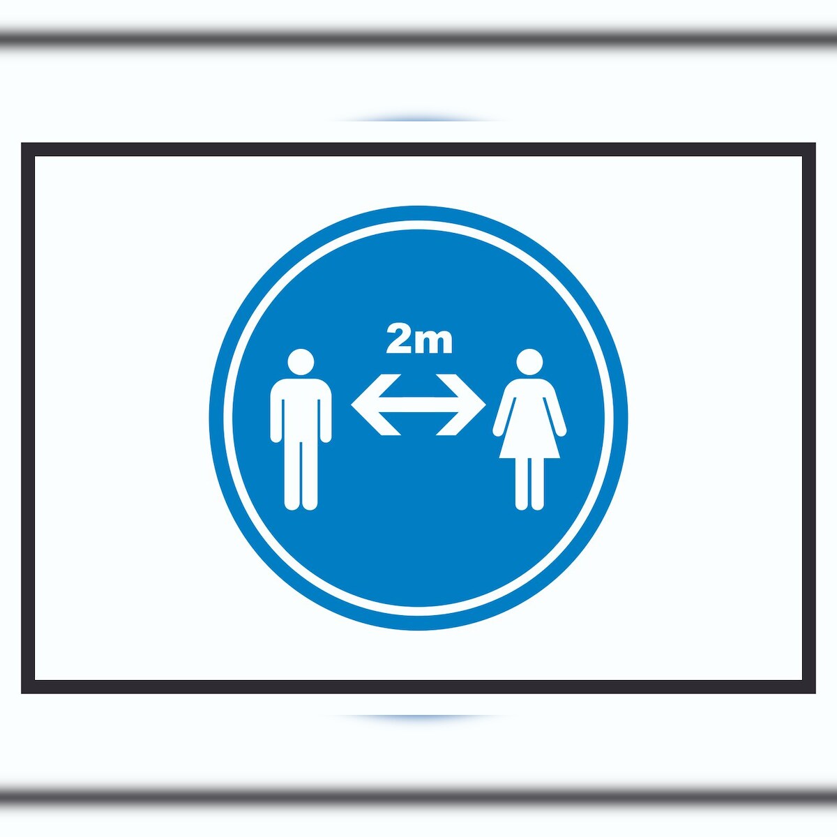 HB-Druck Abstand halten Symbol Schild A4 Rückseite selbstklebend Image