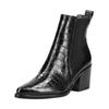 Stiefelette PAUL GREEN "Paul Green Stiefelette Leder/Textil", Damen, Gr. 40,5, schwarz, Leder, Textil, casual, Schuhe