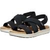 Sandale KEEN "ELLE CRISS CROSS", Gr. 38, blau (schwarz, birch), Leder, Textil, sportlich, Schuhe