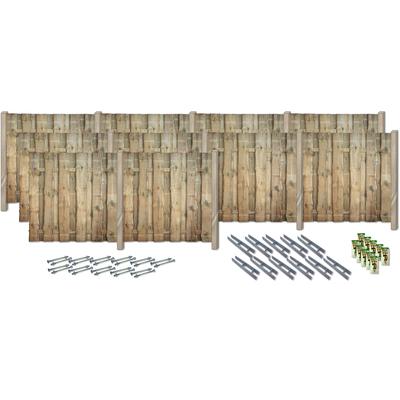 Sichtschutzelement KONIFERA "FULLERTON", grün, H:180cm, Holz, Stahl, Zaunelemente, Rustikale Bohlen, verschiedene Längen Image