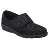 Hausschuh JOSEF SEIBEL "Nice 80", Damen, Gr. 41, schwarz, Textil, geblümt, Basic, Schuhe, Klettschuh, Pantoffel mit praktischem Klettverschluss