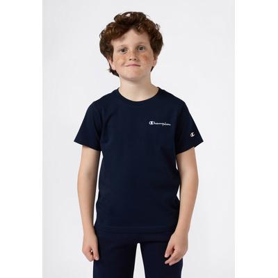 T-Shirt CHAMPION "ICONS CONTRAST Crewneck T-Shirt", Kinder, Gr. XXL (176), blau (nny, ns), Obermaterial: 100% Baumwolle, sportlich, Shirts Image