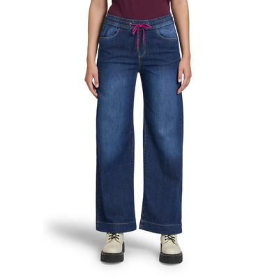 Slim-fit-Jeans CARTOON "Cartoon Casual-Hose mit weitem Bein", Damen, Gr. 34, Normalgrößen, blau (dunkelblau denim), Obermaterial: 98% Baumwolle, 02% Elasthan., modisch, ausgestellt, Jeans Image