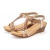 Sandalette VIVANCE "Sommerschuh", Damen, Gr. 37, gold (goldfarben), Obermaterial: 100% Synthetik. Futter: 100% Lederimitat. Decksohle: 100% Textilmaterial. Laufsohle: 100% Synthetik, unifarben, feminin, Schuhe, Sandale, Sommerschuh mit...
