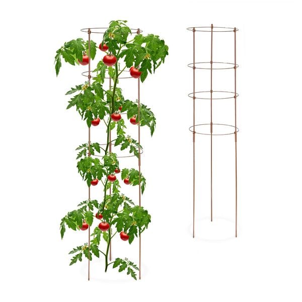 relaxdays 2er-Set Rankhilfe 120 cm braun braun Image