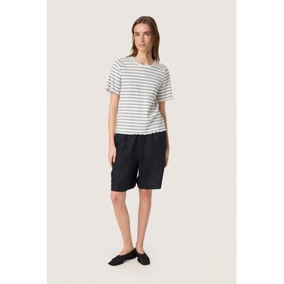 T-shirt Gerade Passform Black and White Stripe Image