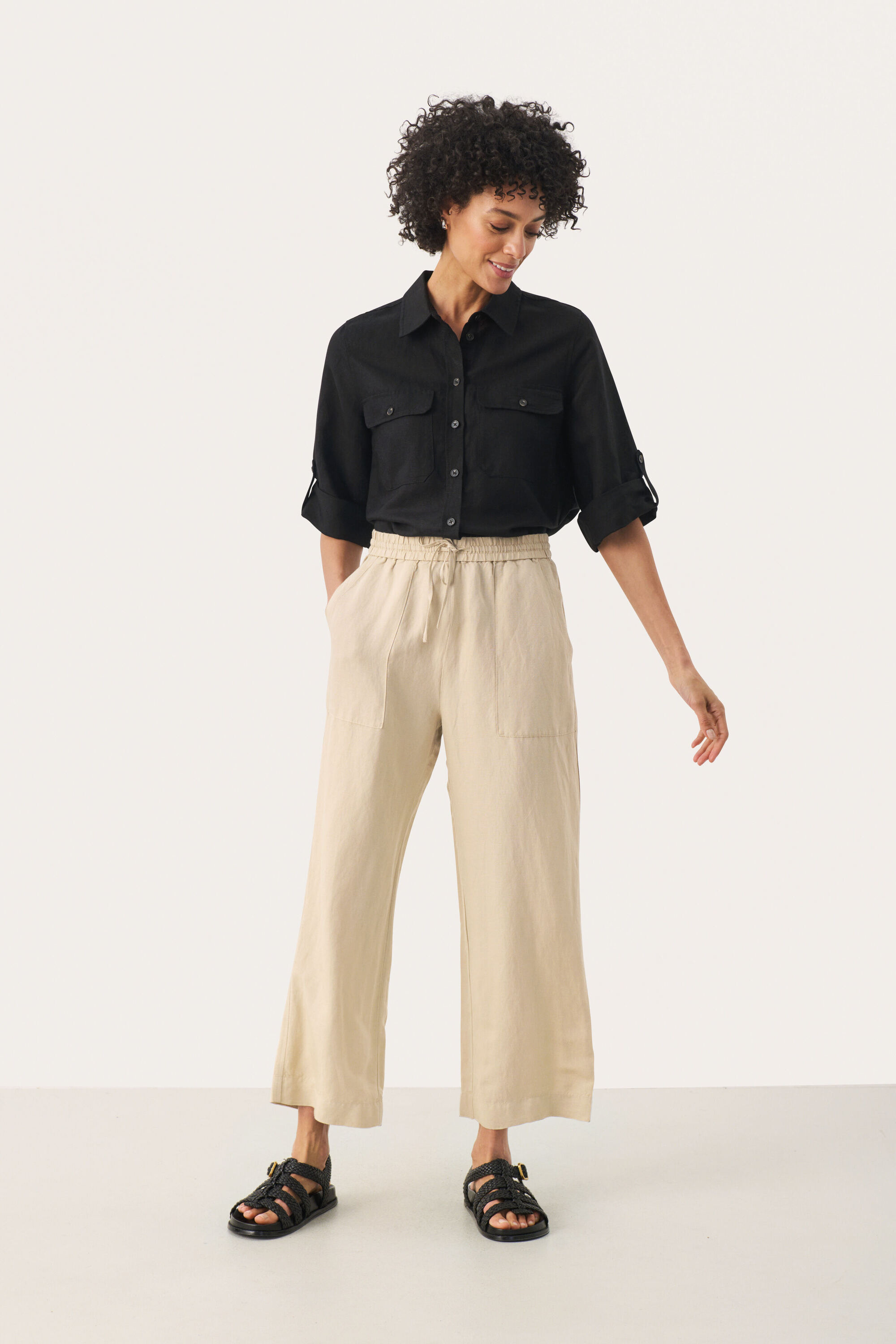 Casual Hose Easy fit White Pepper beige Image