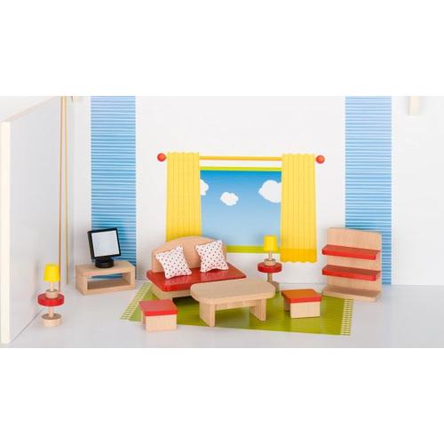 Goki 51716 - Puppenmöbel Wohnzimmer, goki basic. - Gollnest & Kiesel KG