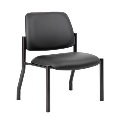 Boss Mid Back Armless Guest Chair, 400 lb capacity, Antimicrobial Vinyl, Black (B9595AM-BK-400) Each Guest Seating