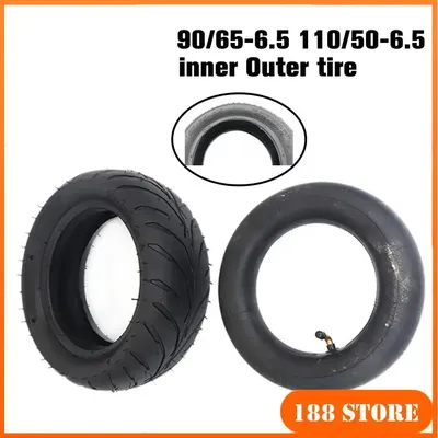 11 Zoll 110/50-6,5 Hinterreifen und 90/65-6,5 Vorderreifen gebogenes Ventil passend für 49 cc Mini Dirt Bike E Scooter Mini Moto