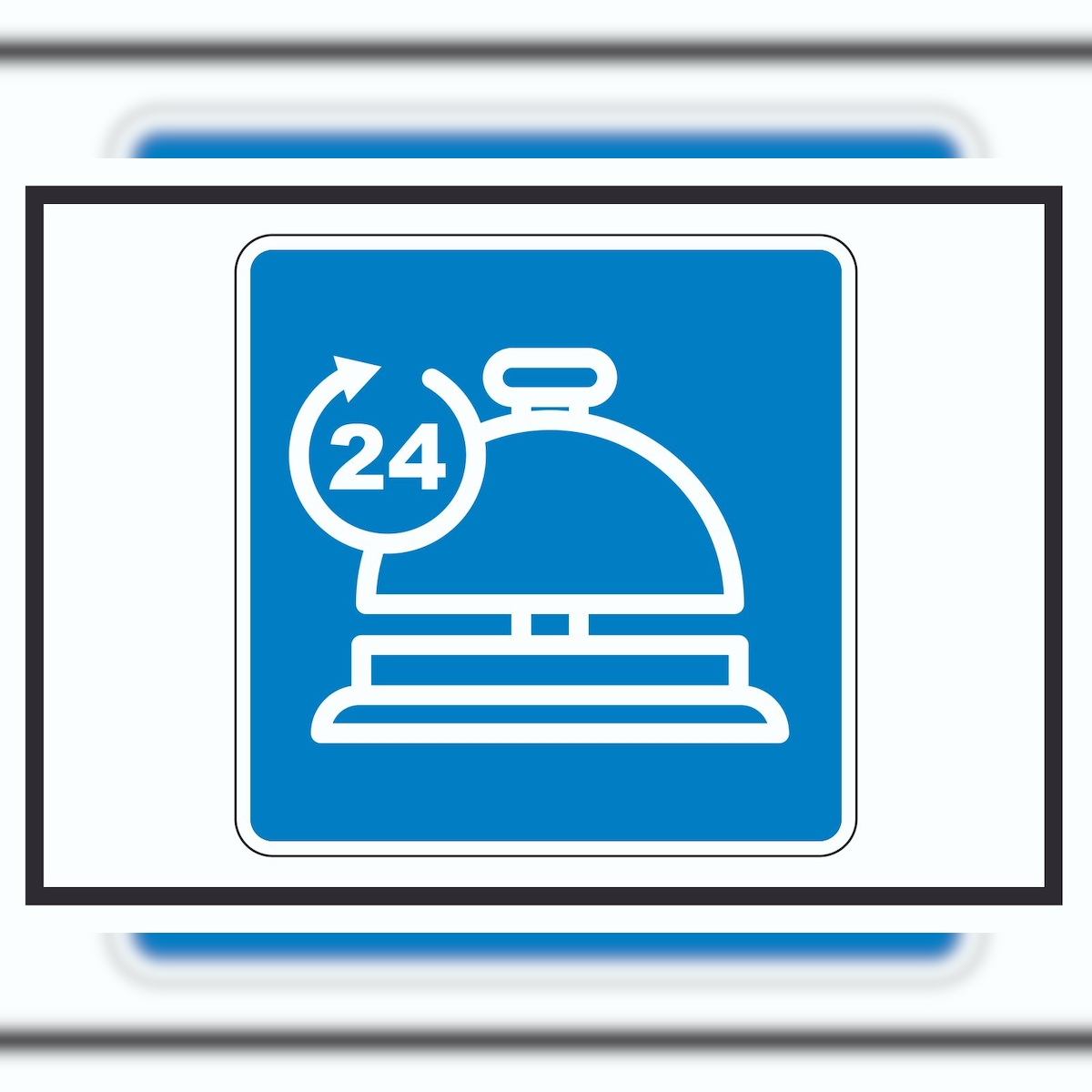 HB-Druck 24H Service Schild mit Symbol A2 Rückseite selbstklebend Image