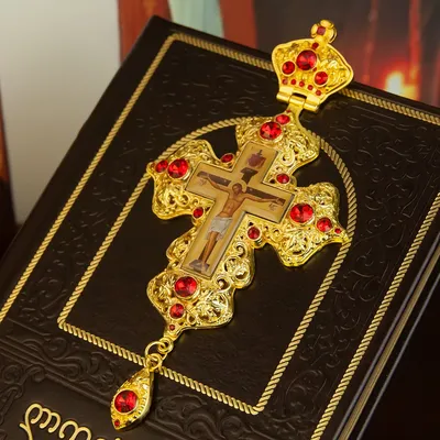 Orthodox Cross Pendant with Chain Orthodox Jesus Pendant Priest Blessing Cross Pendant Gift for Believers Baptism Worship
