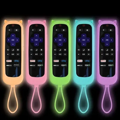 Fernbedienungshülle für Roku Cover für TCL Roku TV Steaming Stick Silikon Schutzhülle Universal Ersatzhülle Skin Glow n The Dark
